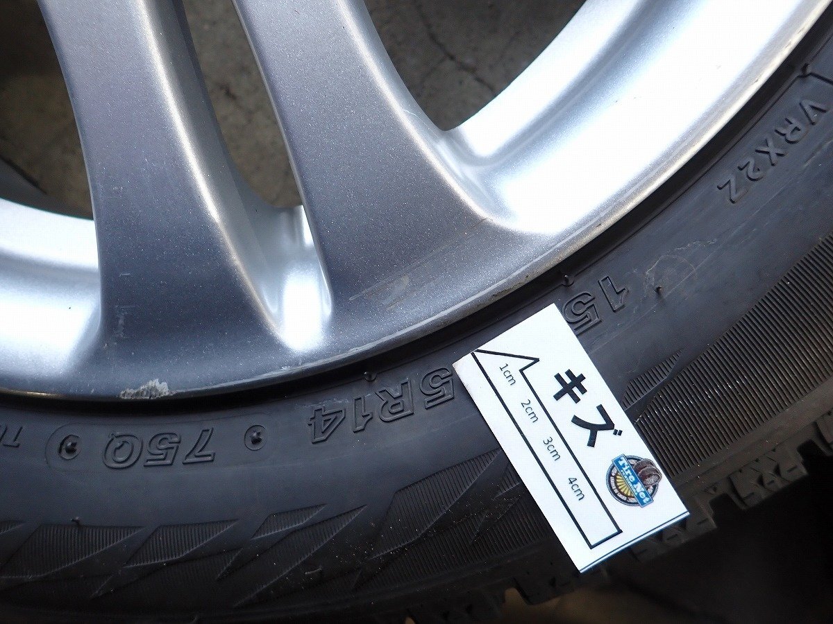 YS14790【送料無料155/65R14】ダイハツ純正 タント ムーブ ミライース等 中古スタッドレス ★14×4.5J 100/4H ET45★1円スタート_7