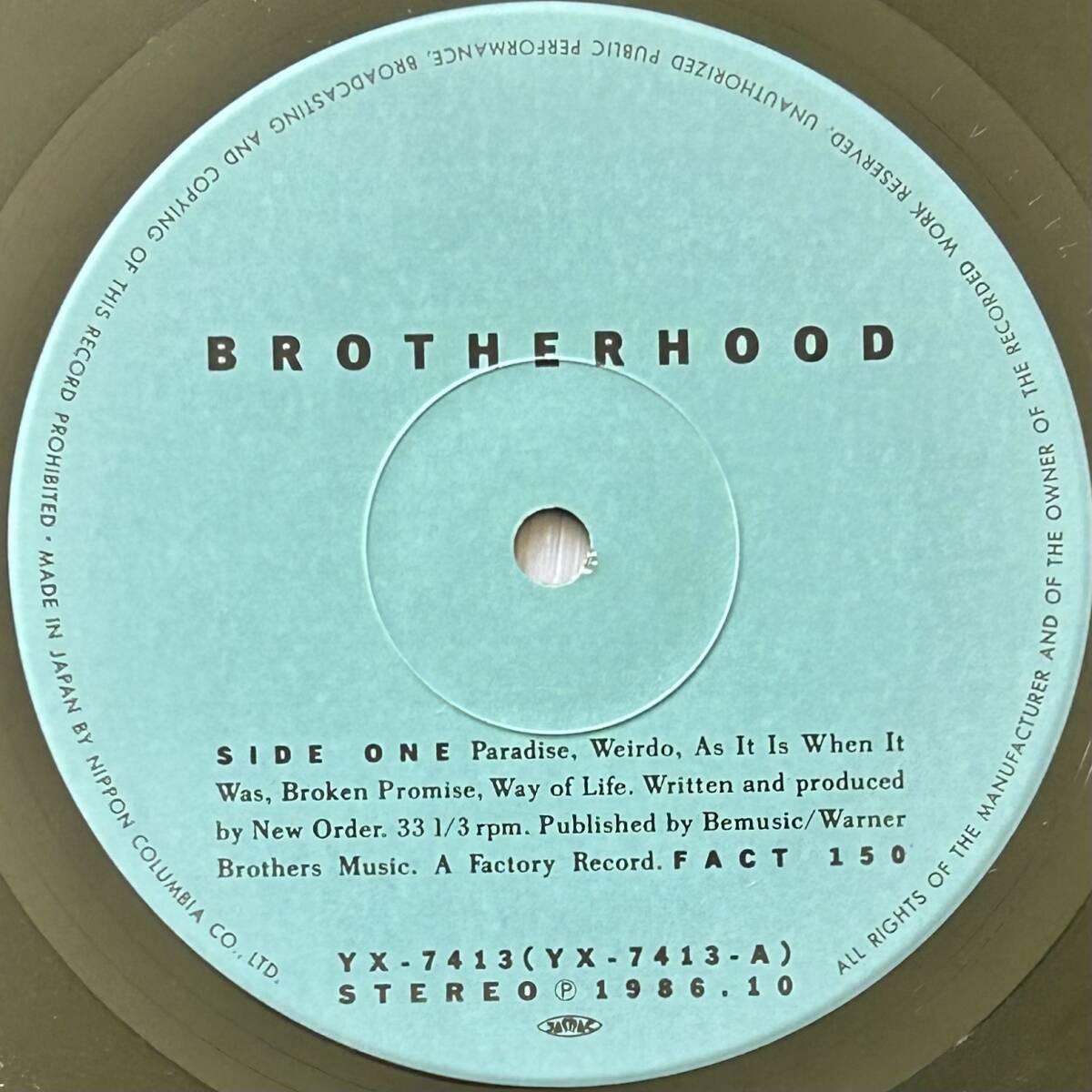 LP☆New Order ニュー・オーダー / Brotherhood 帯付き 美盤 Factory