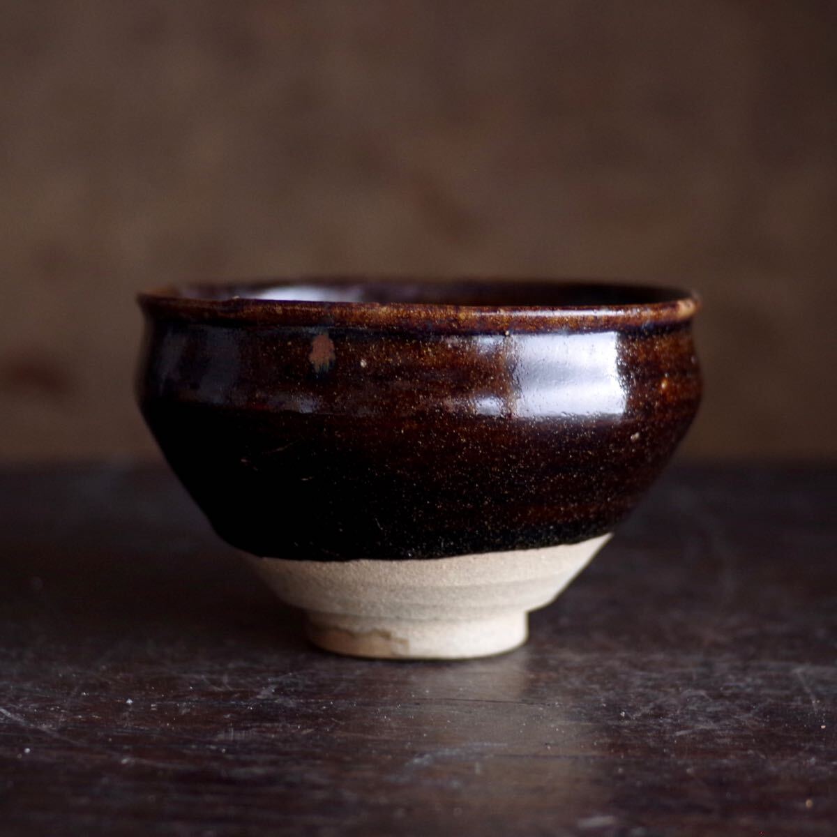 希少】瀬戸天目茶碗 江戸前期 鼈口 とも直し 茶道具 湯呑み 飯茶碗 向