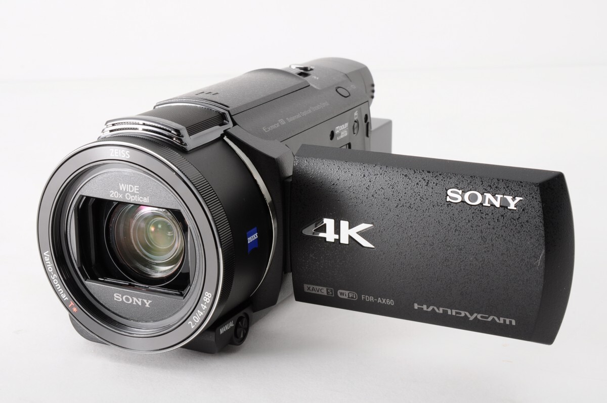 美品 動作品 SONY ソニー Handycam ハンディカム FDR-AX60 デジタルビデオカメラ バッテリー 充電ケーブル 取説 保証書 元箱 4K La-118S_2