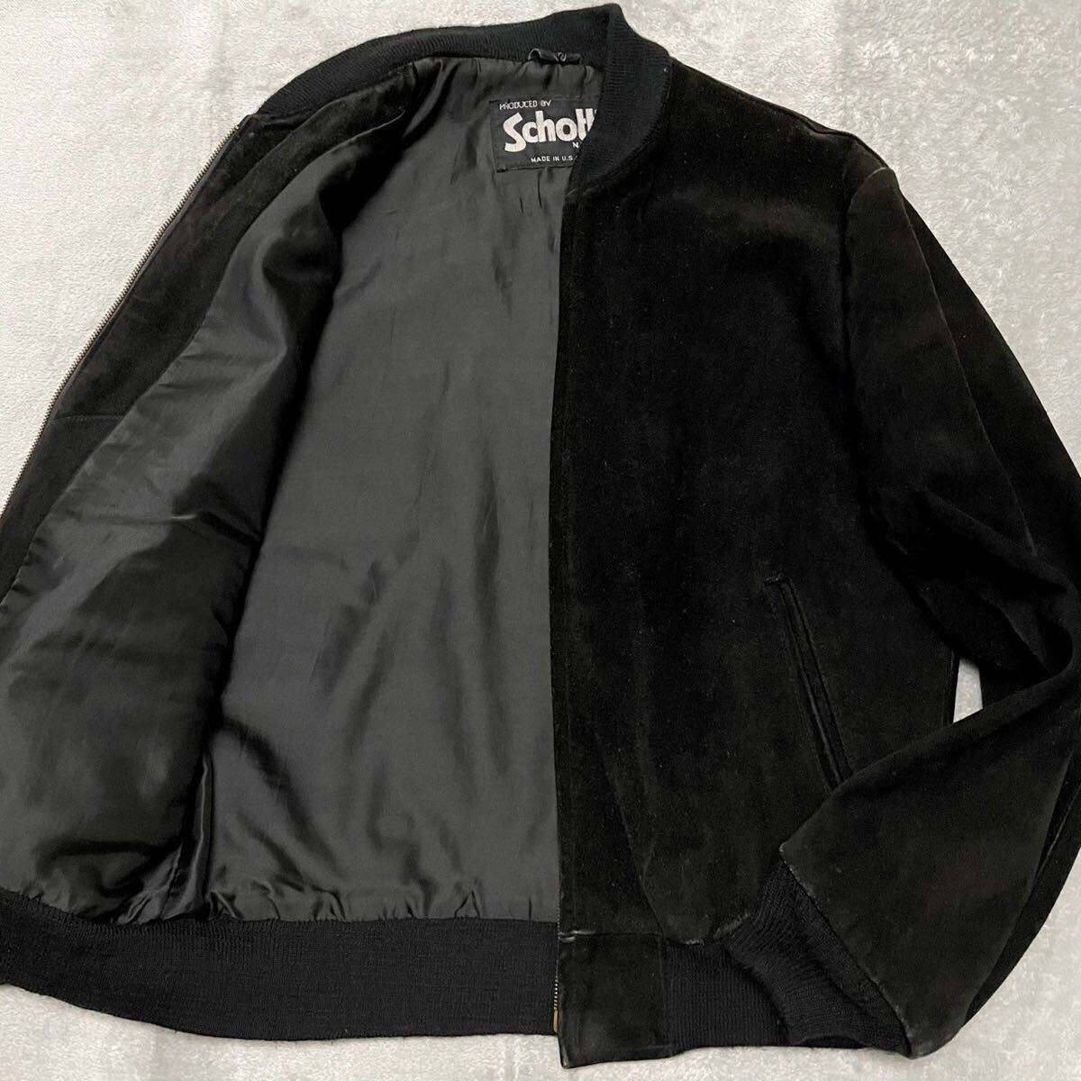 L位☆Schott ショット スエード レザー ボンバージャケット ブルゾン 
