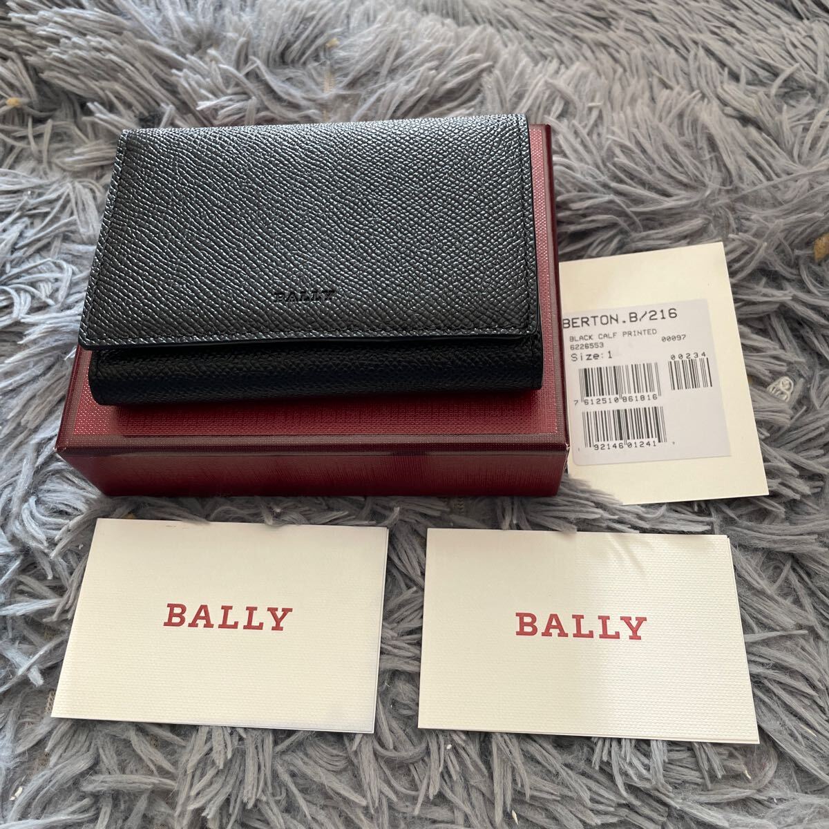 BALLY バリー ブラック イタリア製 - 本革 （BLACK） W COMPACT EMBLEM 