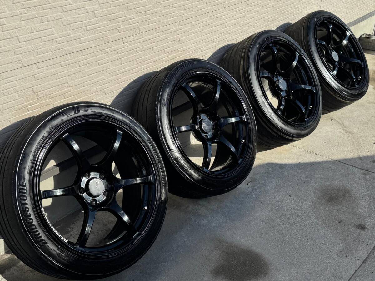 スカイライン CKV36 ADVAN Racing 19インチ タイヤ付 アルミ ホイール