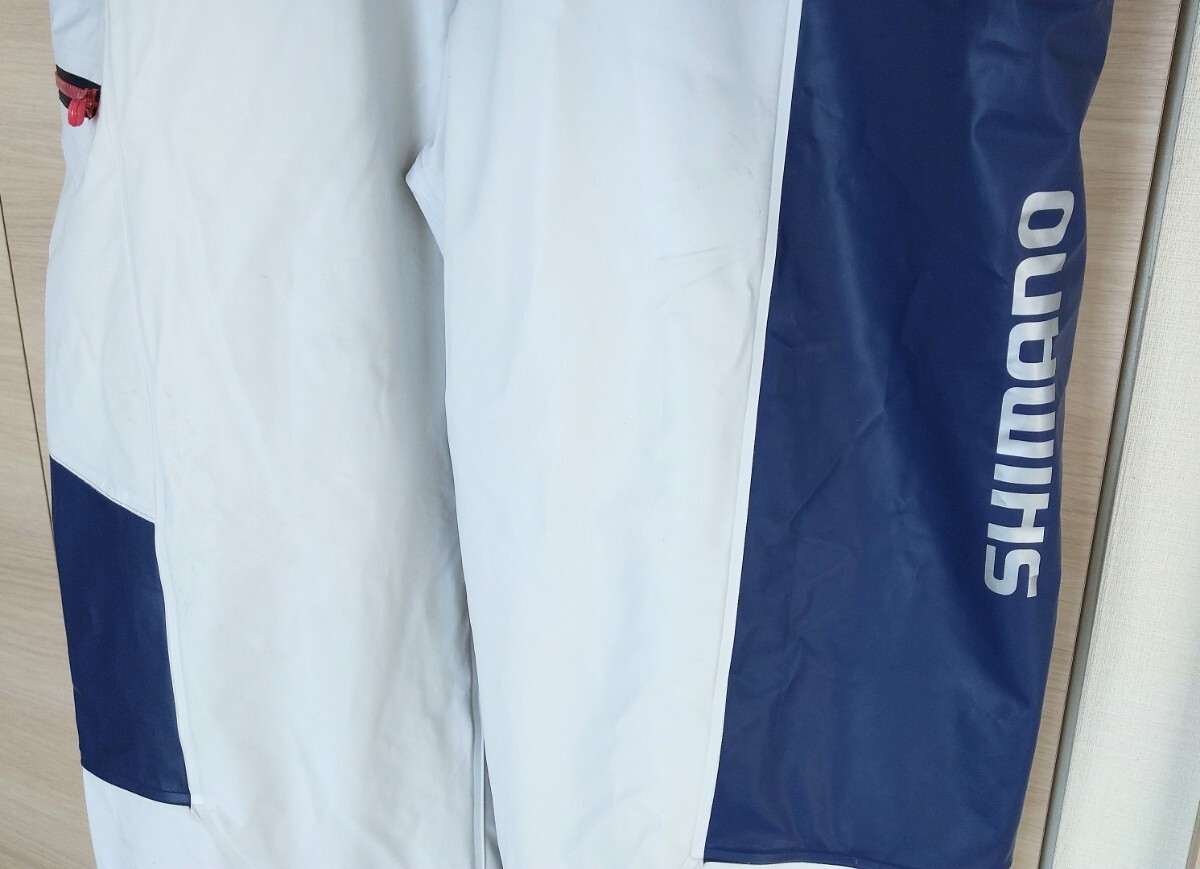 シマノ Shimano RB-035N マリンコールドウェザースーツ EX ネイビーホワイト Lサイズ 防寒着 上下セット 船釣り マリン サロペット スーツ _5