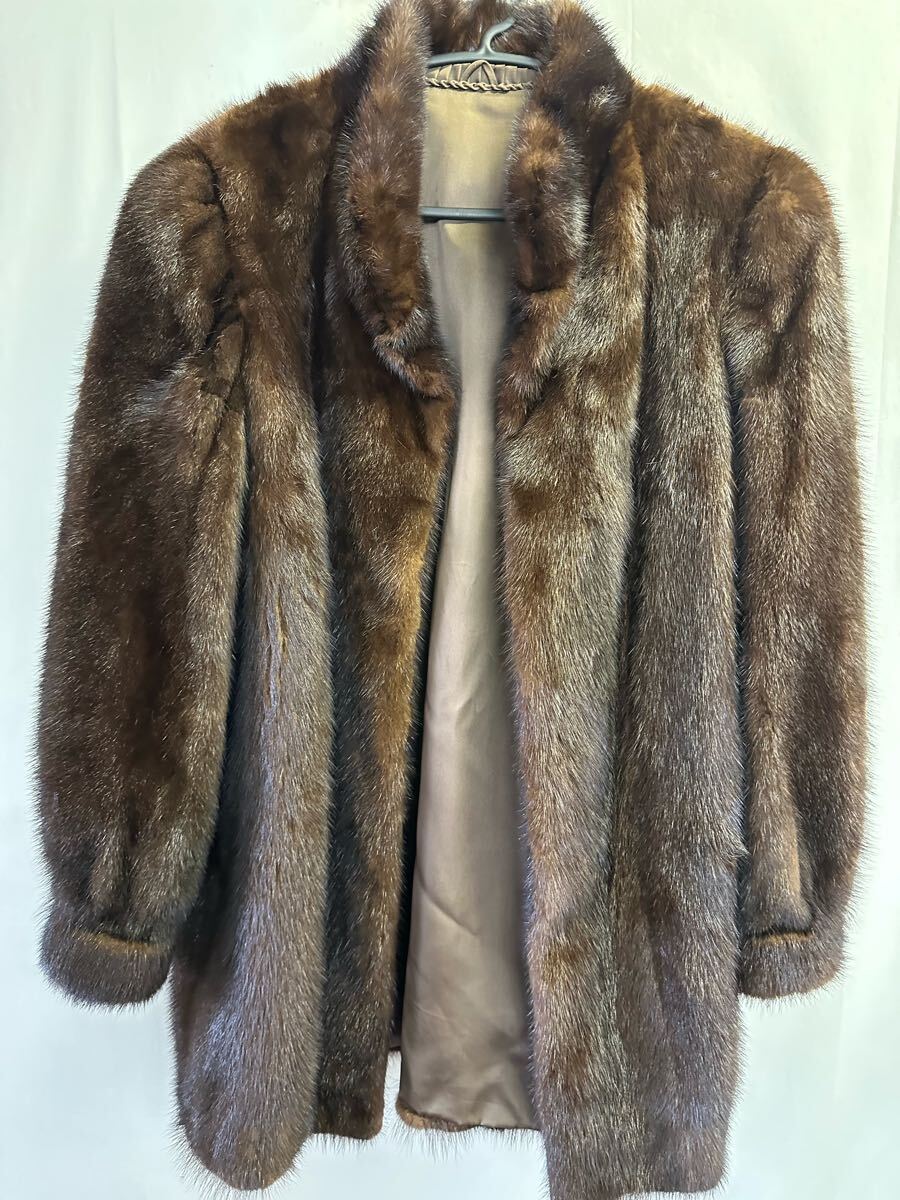毛皮 ミンク コート リアルファー ブラウン MINK 本毛皮 アウター 毛皮