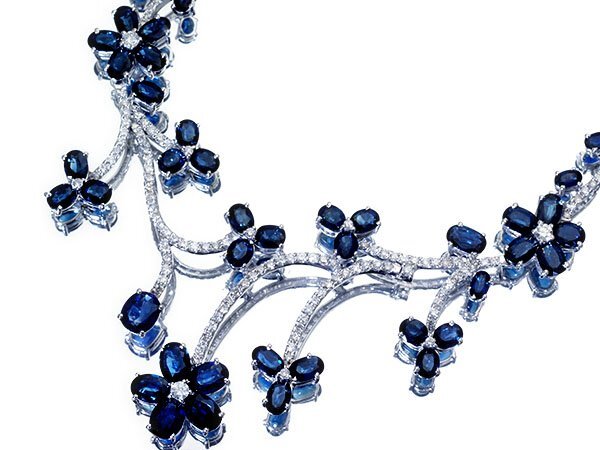 1円～【ジュエリー極】超極上品！上質天然ブルーサファイア37.43ct＆ダイヤモンド4.92ct 超極上K18WGネックレス k9486Sitkrvl【送料無料】_1