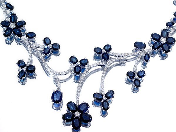 1円～【ジュエリー極】超極上品！上質天然ブルーサファイア37.43ct＆ダイヤモンド4.92ct 超極上K18WGネックレス k9486Sitkrvl【送料無料】_2