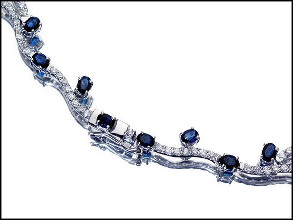 1円～【ジュエリー極】超極上品！上質天然ブルーサファイア37.43ct＆ダイヤモンド4.92ct 超極上K18WGネックレス k9486Sitkrvl【送料無料】_5