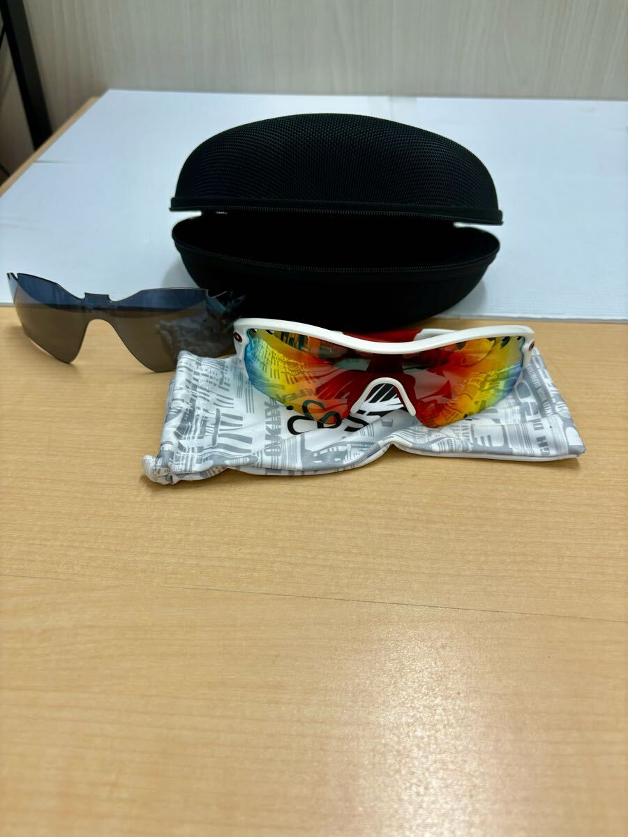 オークリー Radar サングラス カスタム 美品 ケース付 スポーツ用 OAKLEY オークリー RADAR CUSTOM スポーツサングラス アメリカ製 交換