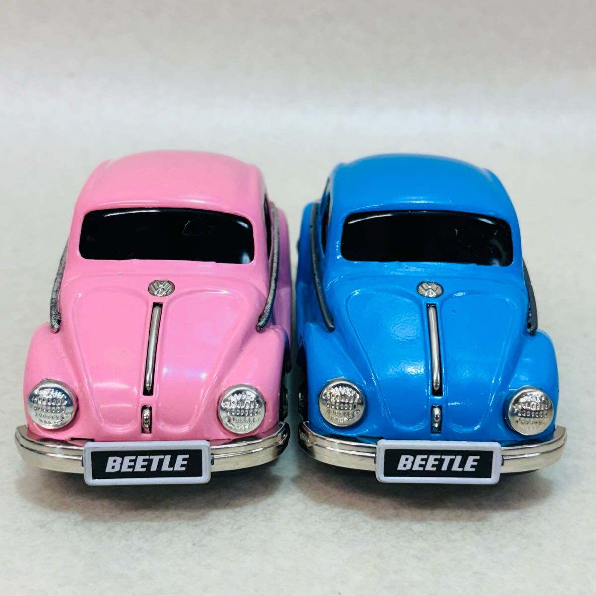 H4646★当時物★Volkswagen Beetle ブリキ フリクション 旧車 フォルクスワーゲン ピンク、青　レトロ★現状品★同梱不可_4