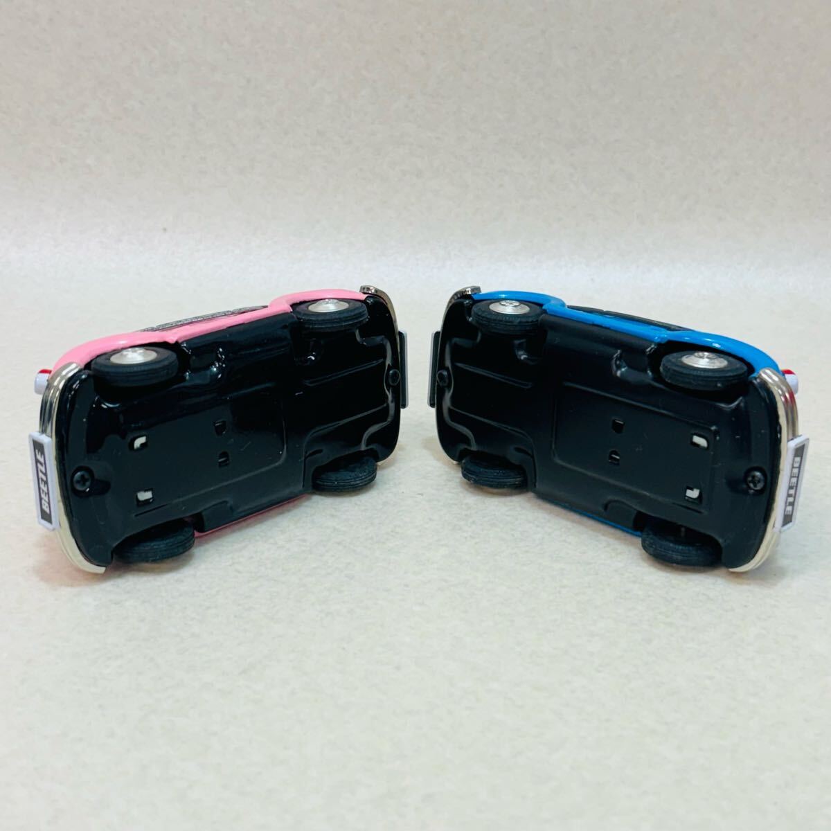 H4646★当時物★Volkswagen Beetle ブリキ フリクション 旧車 フォルクスワーゲン ピンク、青　レトロ★現状品★同梱不可_6