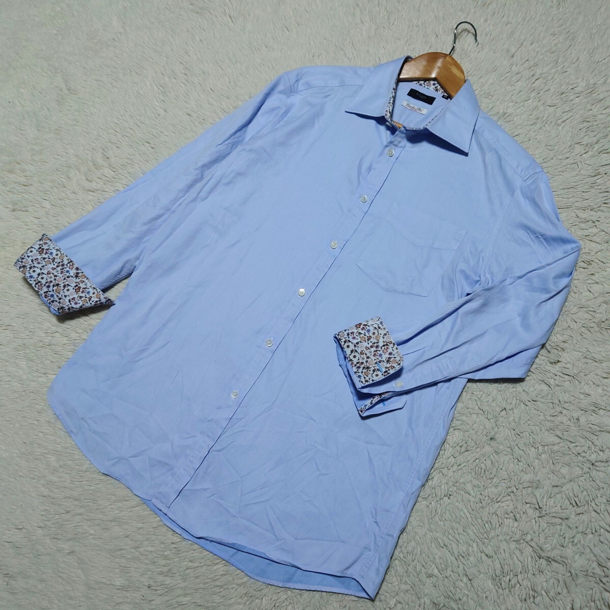 1円〜】希少なXLサイズ ポールスミス Paul Smith LONDON 長袖シャツ 花 
