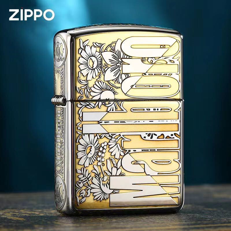 zippo Marlboro マルボロ 真鍮製 オイルライター 新品ジッポー 喫煙
