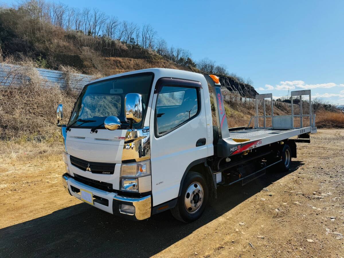 キャンター 積載車 三菱 ふそう セルフローダー FEB80 平成25年 26万KM 