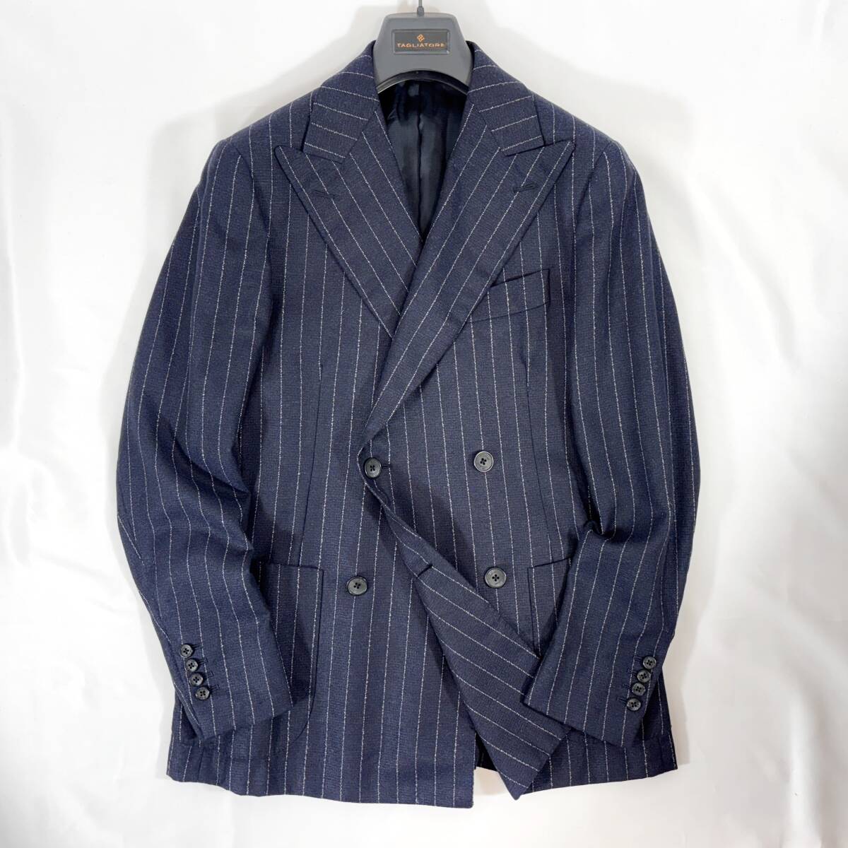 □1円〜 ＜極美品!!＞□Belvest ベルベスト ダブルブレスト テーラード