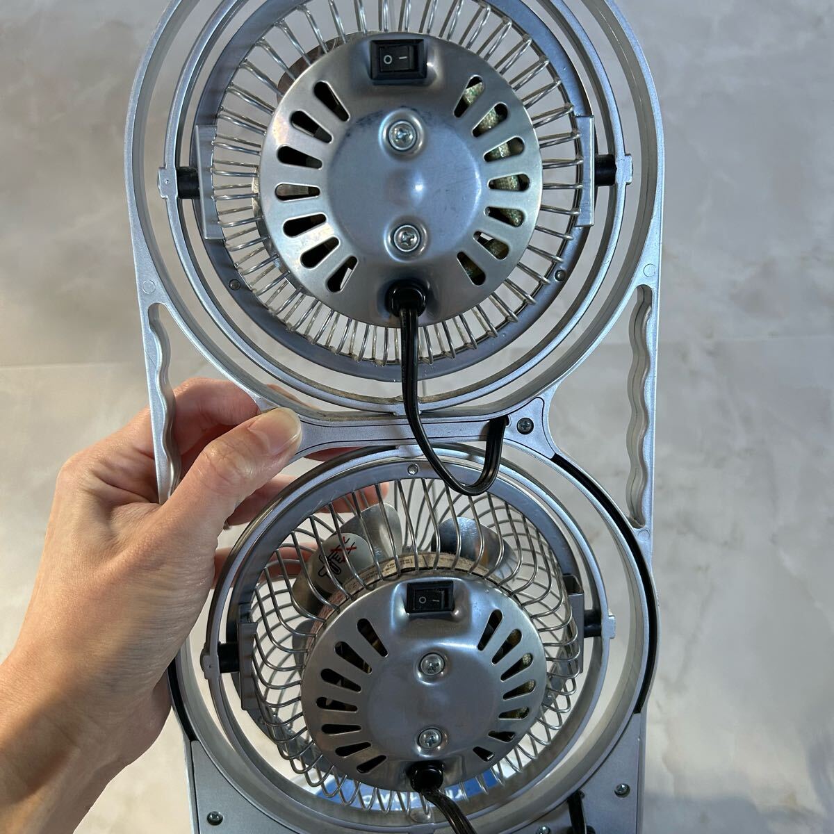 YAMAZEN ツインミニファン　YMF-10WC 高さ約36cm 山善　ヤマゼン　コンパクト扇風機 サーキュレーター 置き型　扇風機　卓上 動作確認済み_8