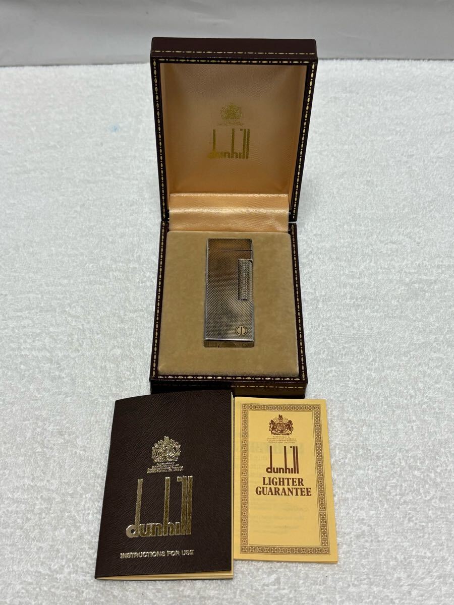 【141-22】1円〜 dunhill ダンヒル ライター 着火未確認 現状出品 喫煙 喫煙具 シルバー 箱 保証書 取扱説明書付き 同梱不可