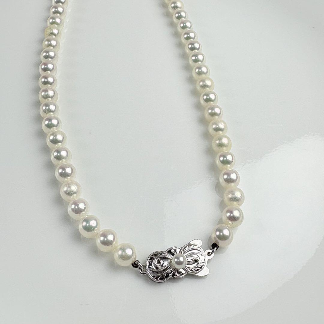 オーロラ級 花珠 ☆ 現行クラスプ MIKIMOTO ミキモト あこや真珠 アコヤ真珠 全長48cm 一粒6mm程 パールネックレス 本真珠 M刻印 照り最強 _2