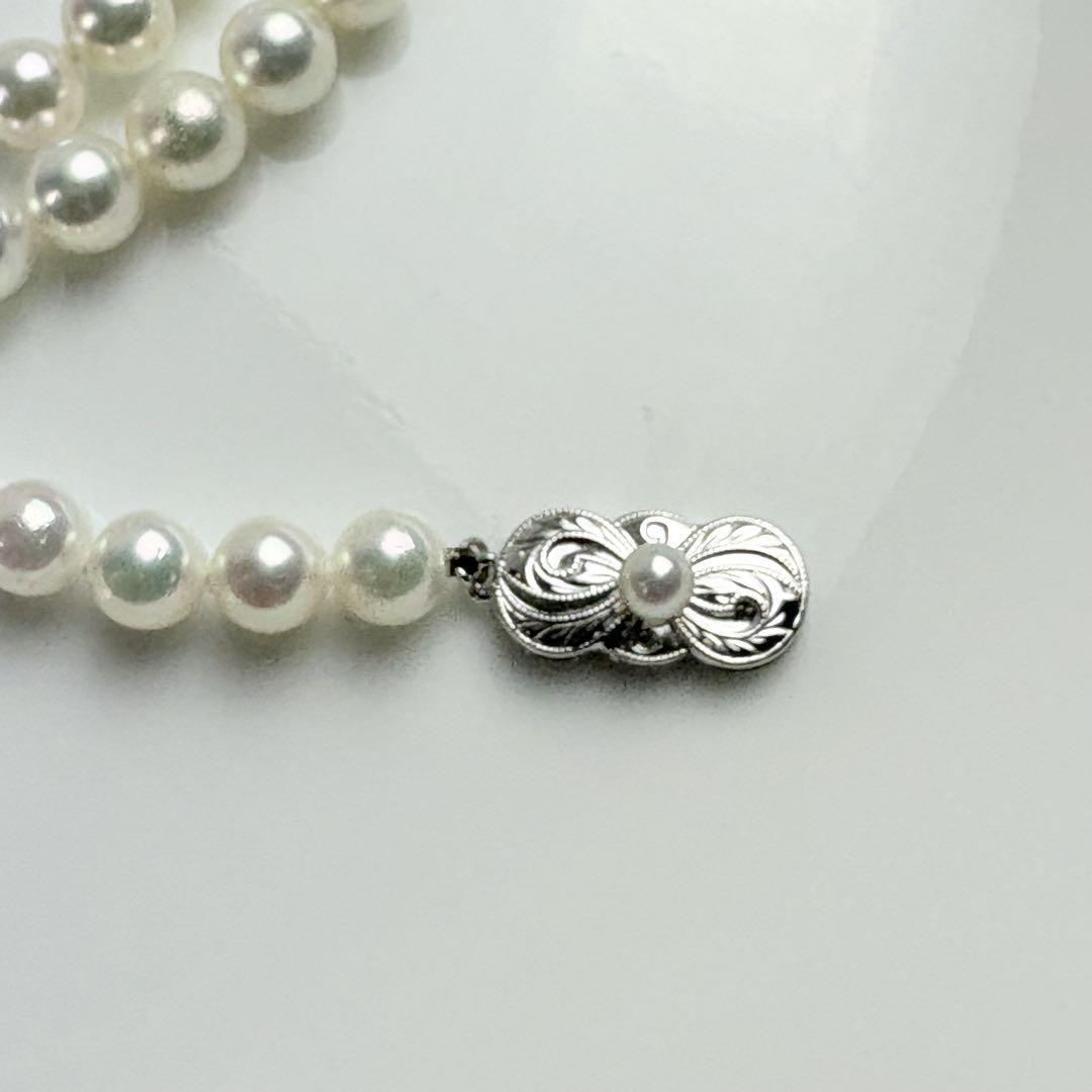 オーロラ級 花珠 ☆ 現行クラスプ MIKIMOTO ミキモト あこや真珠 アコヤ真珠 全長48cm 一粒6mm程 パールネックレス 本真珠 M刻印 照り最強 _5