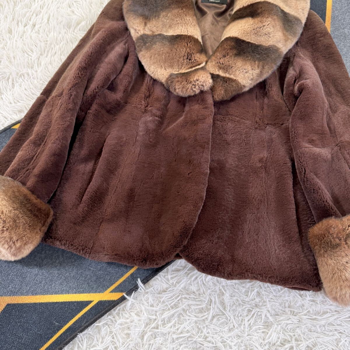 軽量 ショート丈 チンチラカラー レッキスラビット ファーコート