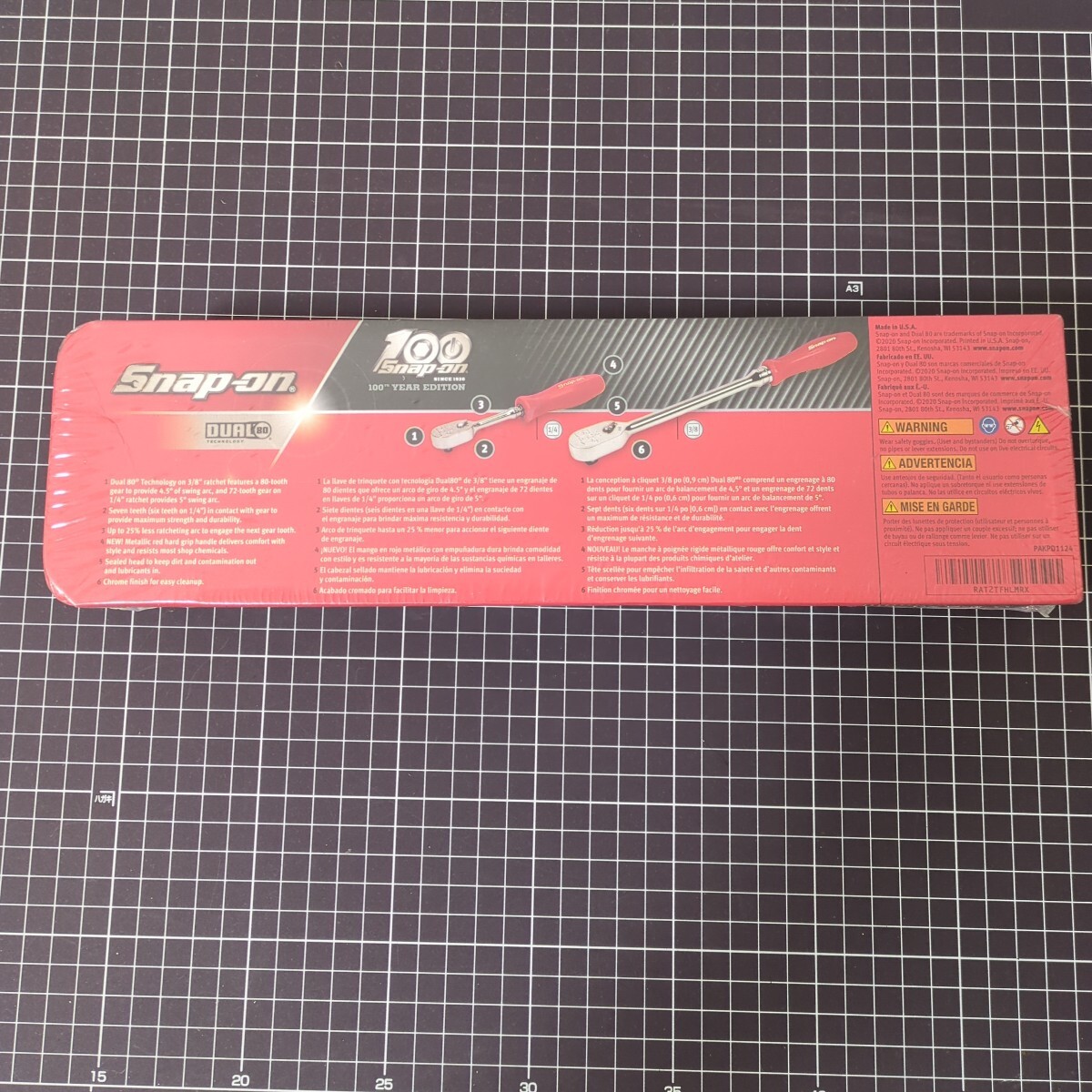 スナップオン 100周年記念ラチェットセット 限定 廃版 レア 旧グリップ 専用ロゴ RAT2TFHLMRX メタリックレッド Snap-on コレクションに_6