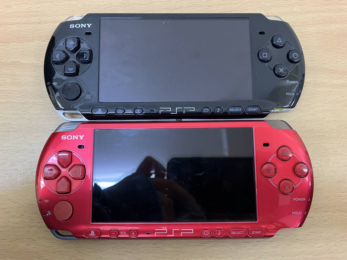 小703-260　PSP 3000　本体　2つ セット　レッド　ブラック　PlayStation Portable　SONY　ソニー　ゲーム機　中古品　★_1