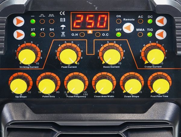 交流/直流 インバーター TIG溶接機 TIG250PL AC/DC！新型 高性能/高機能 パルス溶接 単相100V/200V共用 鉄・ステン・アルミも可！TIG250P!b_6