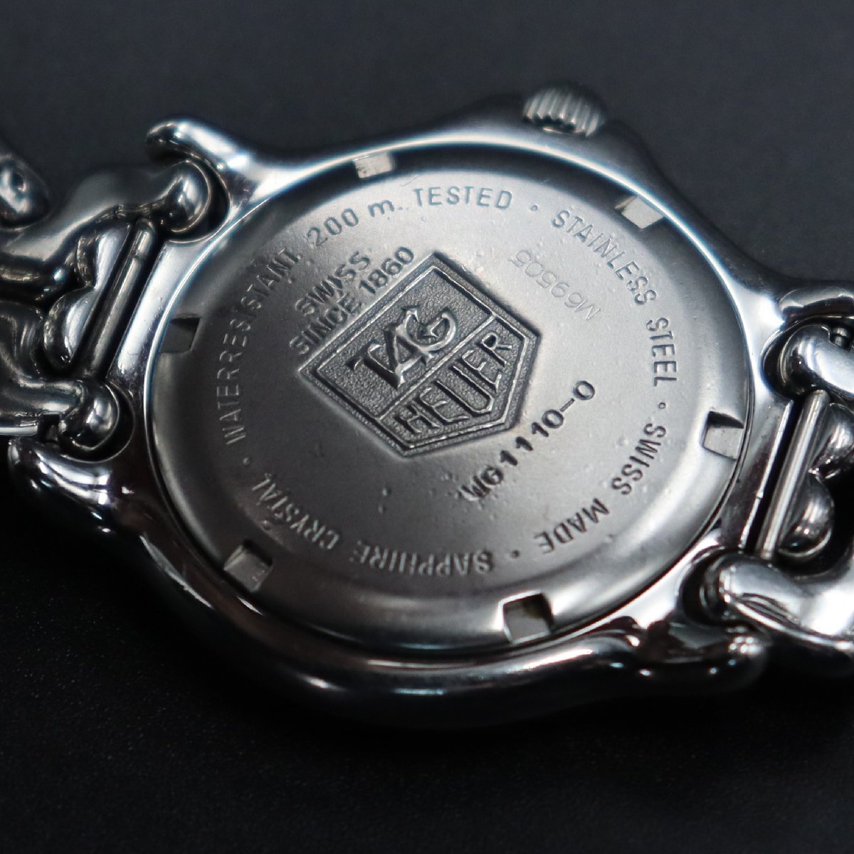 TAG HEUER タグホイヤー セル プロフェッショナル 200M防水 WG1110-0 クォーツ ホワイト文字盤 デイト スイス製 純正ブレス メンズ腕時計_7