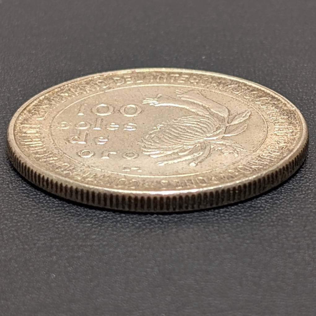 KKB2854KY】ペルー 100ソル銀貨 1873-1973年 ペルー・日本修好100周年
