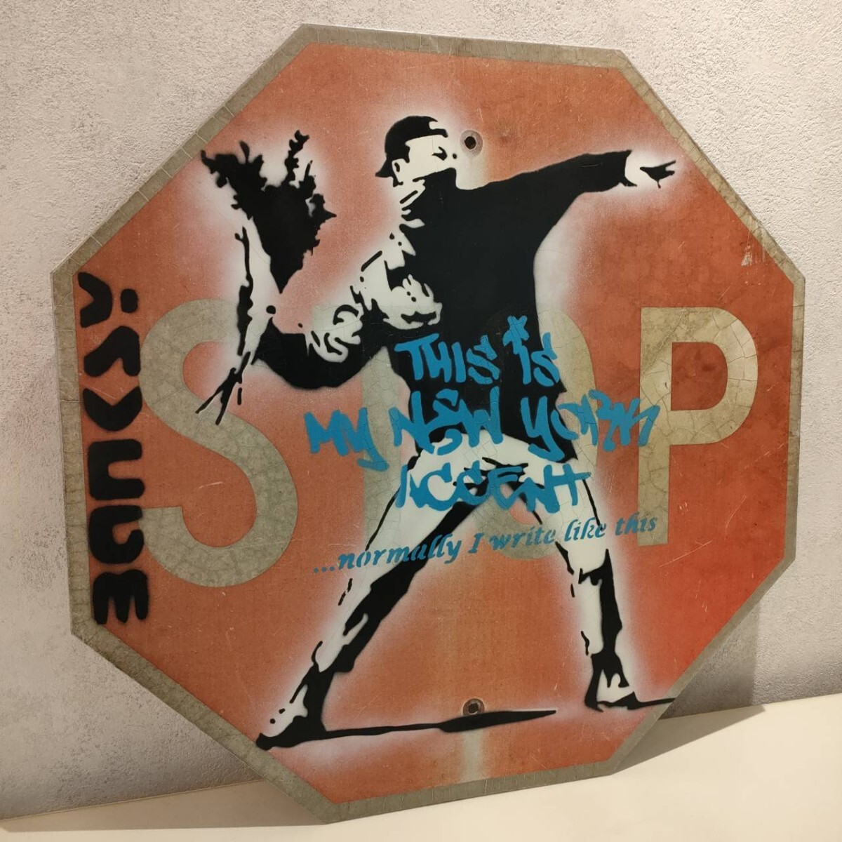 ★バンクシー　ストリートサイン　大型　Banksy　バンクシー　ロードサイン　道路標識_2