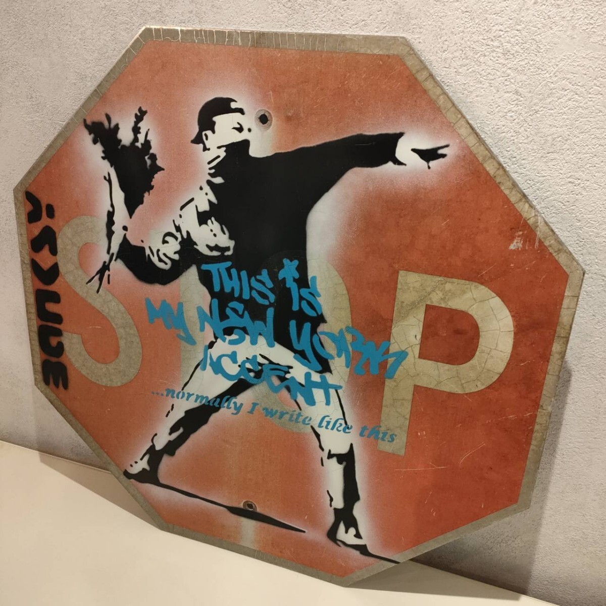 ★バンクシー　ストリートサイン　大型　Banksy　バンクシー　ロードサイン　道路標識_3