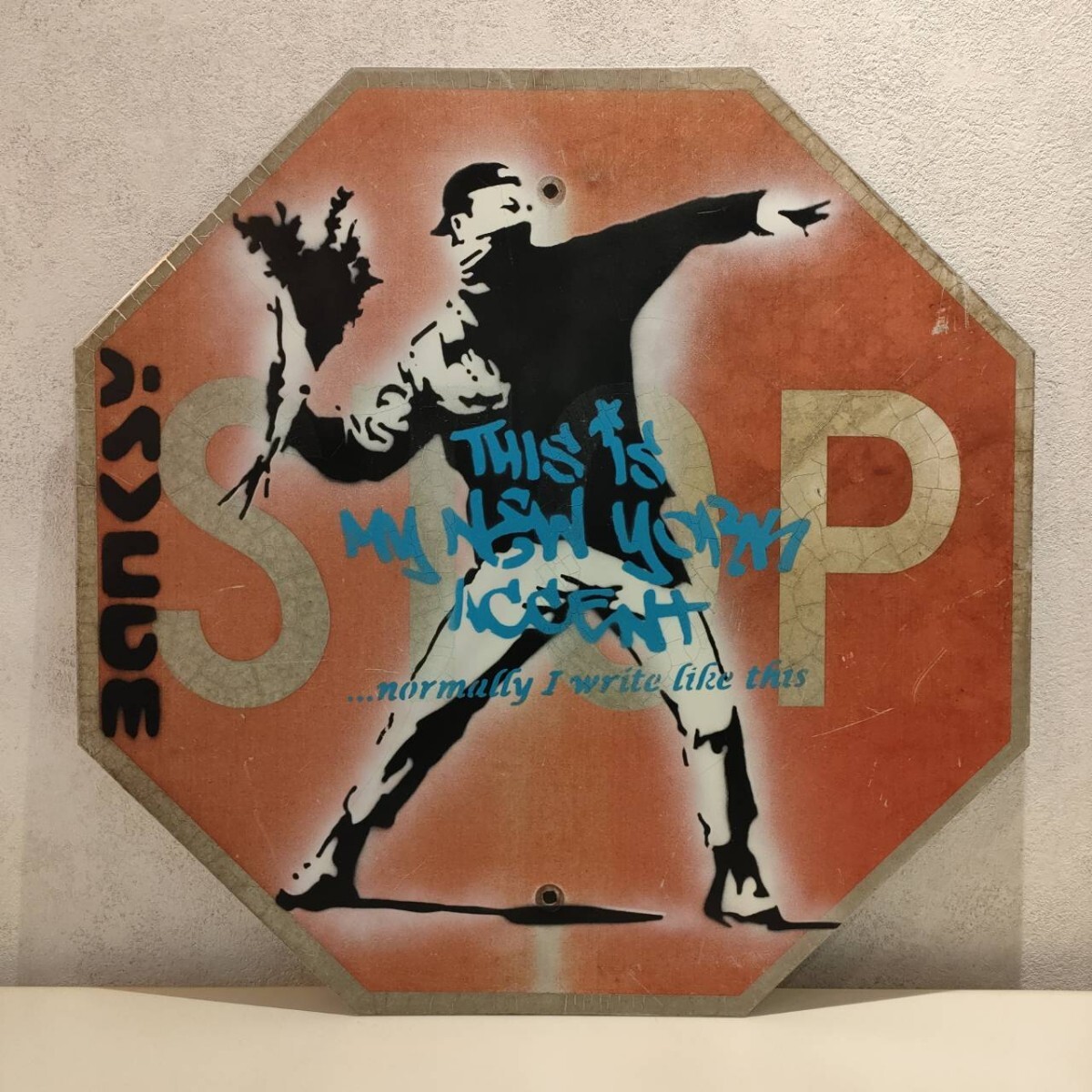 ★バンクシー　ストリートサイン　大型　Banksy　バンクシー　ロードサイン　道路標識_4