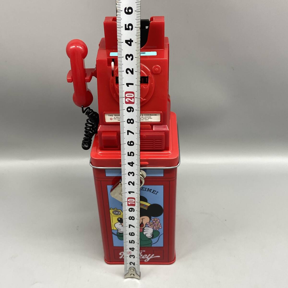 Σおそらく未使用品 ディズニー ミッキー ミニー ドナルドダック 公衆電話型貯金箱 第一生命 非売品 鍵付き レトロ 長期保管品ΣX50700_3
