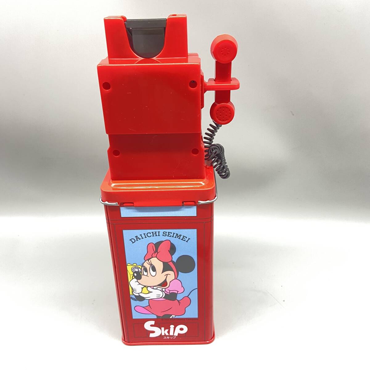 Σおそらく未使用品 ディズニー ミッキー ミニー ドナルドダック 公衆電話型貯金箱 第一生命 非売品 鍵付き レトロ 長期保管品ΣX50700_7