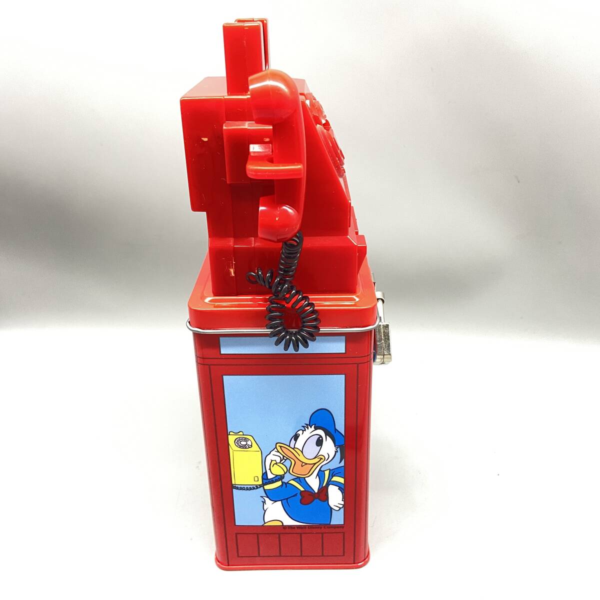 Σおそらく未使用品 ディズニー ミッキー ミニー ドナルドダック 公衆電話型貯金箱 第一生命 非売品 鍵付き レトロ 長期保管品ΣX50700_8