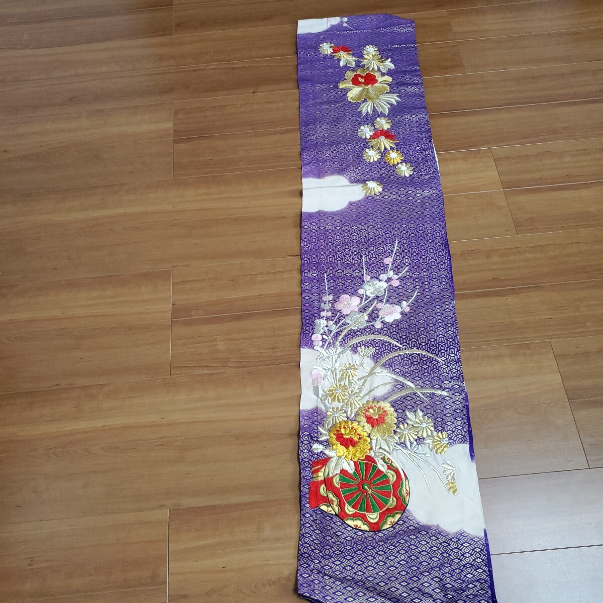 送料無料 着物帯　帯　生地　布　ハンドメイド　はぎれ　 着物リメイク 金糸_4