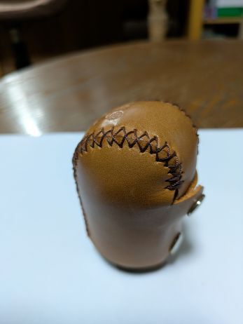 ジムニー シエラ JB64W JB74W レザー マニュアルシフトノブカバー　キャメル　ステッチブラウン　刻印シフトパターン_4
