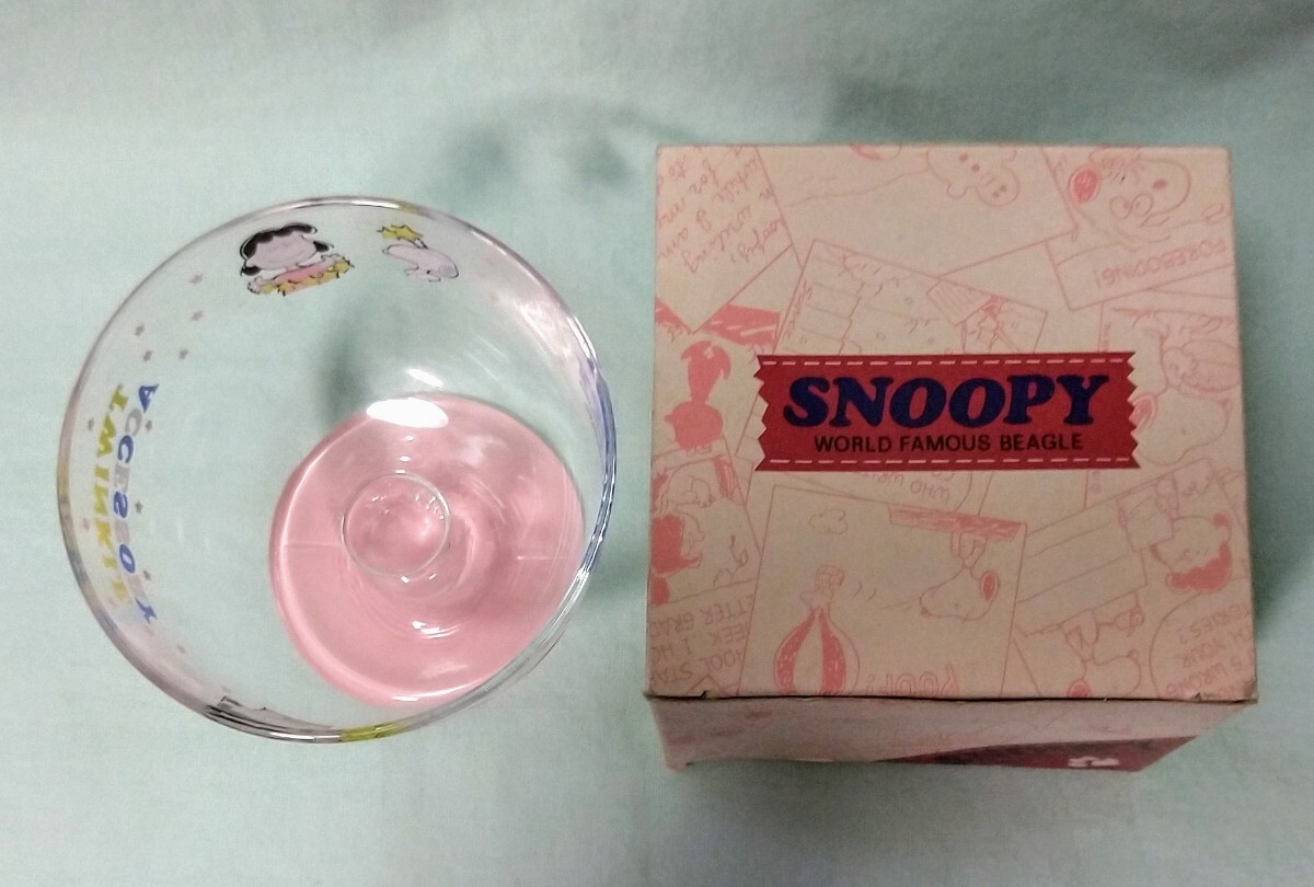 ◇スヌーピーSNOOPY　デザートグラス　外箱有／未使用・昭和レトロ・ヴィンテージ・ガラス_5