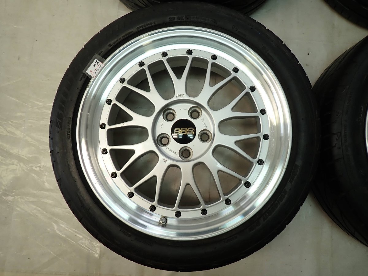 夏4本 会社宛送料無料 215/45R17×7.5J 91W ブリヂストン ポテンザ BS アドレナリン 14年製 BBS LM090 アルミ プリウス インプ 86 NO,F6370_4