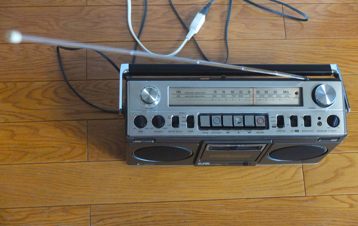 整備済動作品 1977年製 SONY 2バンドステレオラジカセ CF-6100