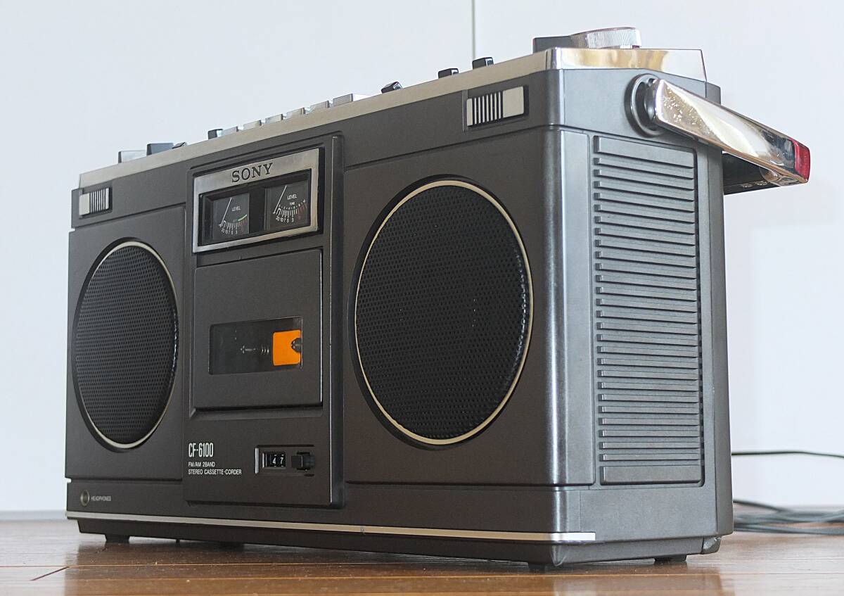 SONY CF-6100 FM/AM 2BAND STEREO カセットコーダー 整備済動作品 1977年製 SONY 2バンドステレオラジカセ CF-6100