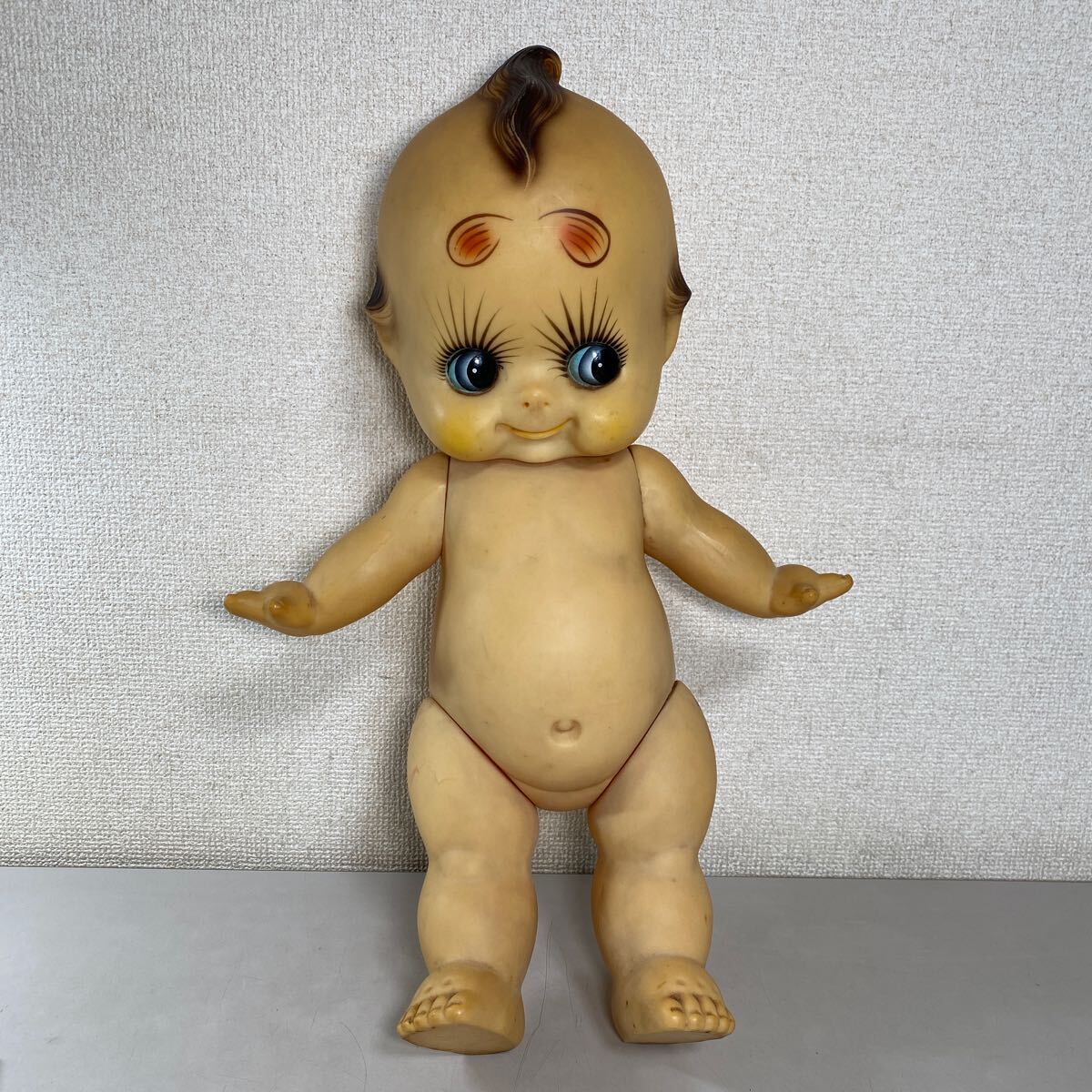 b*☆中古品 特大キューピー人形 約50cm ソフト 緑の羽根 昭和レトロ