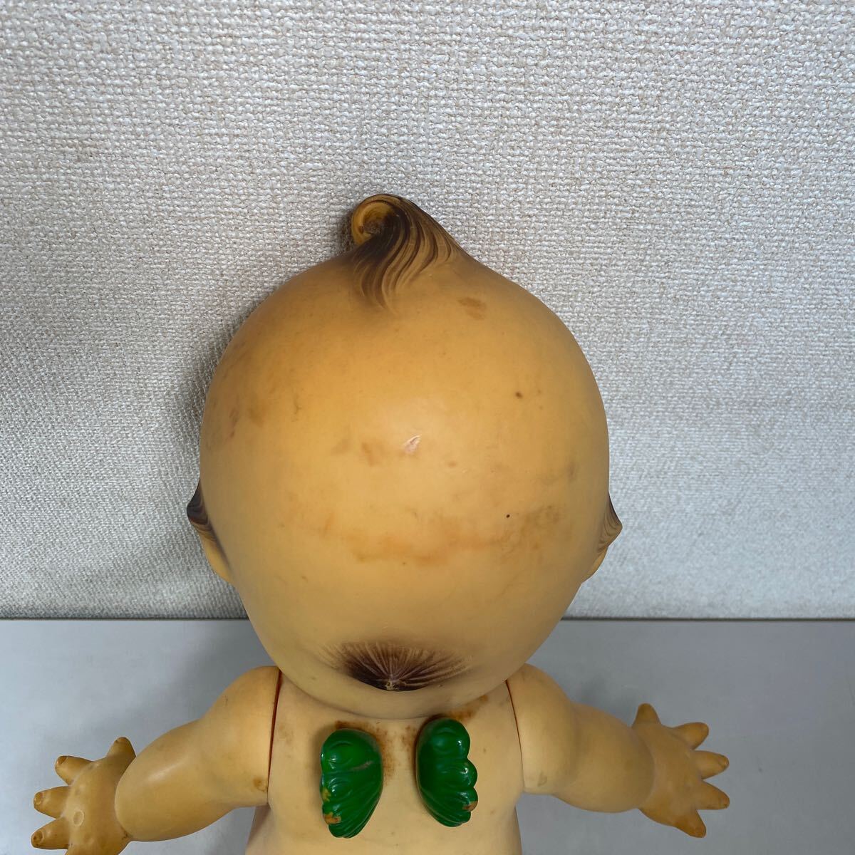 b*☆中古品 特大キューピー人形 約50cm ソフト 緑の羽根 昭和レトロ