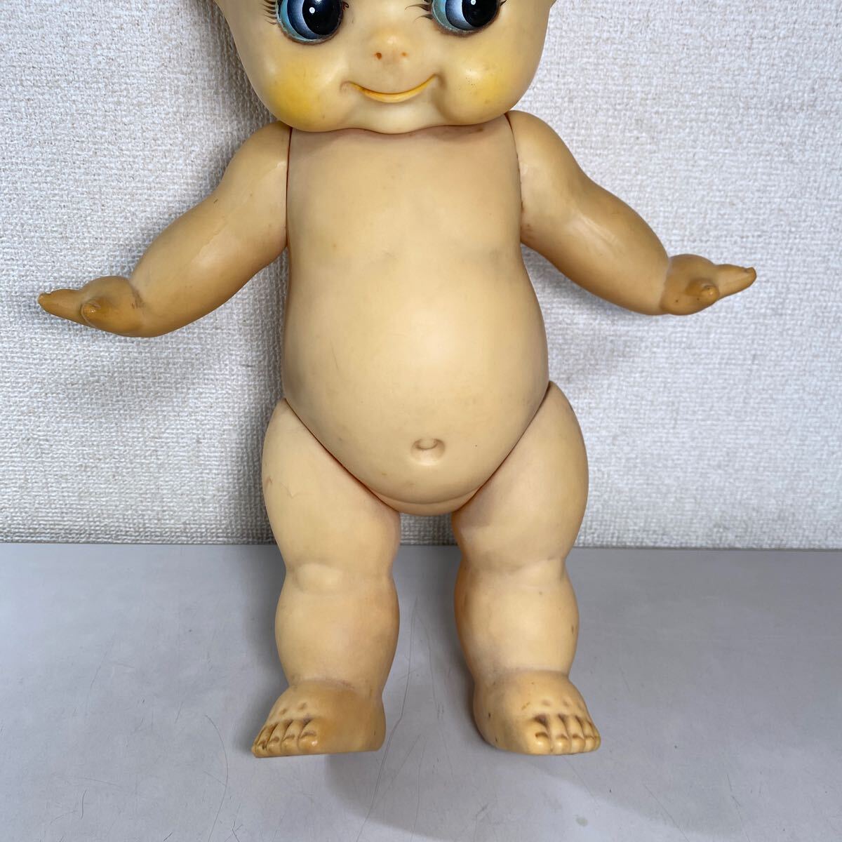 昭和レトロ レアキューピー50ｃｍ超え人形２体 b*☆中古品 特大キューピー人形 約50cm ソフト 緑の羽根 昭和レトロ
