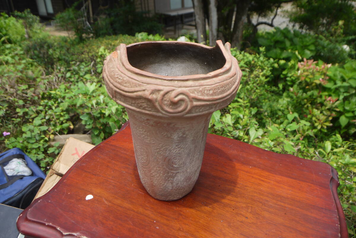 ☆【YO50625】縄文火焔土器風 花瓶 花器 フラワーベース インテリア