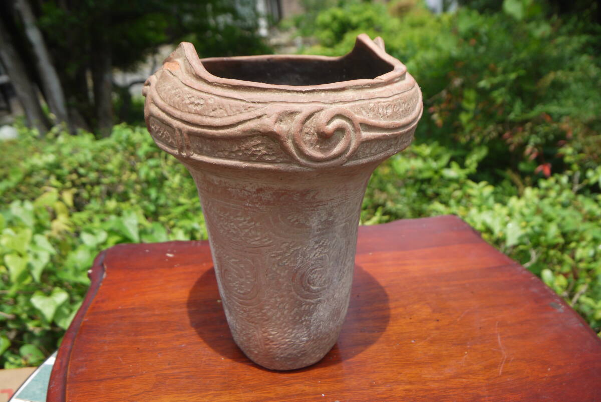 ☆【YO50625】縄文火焔土器風 花瓶 花器 フラワーベース インテリア