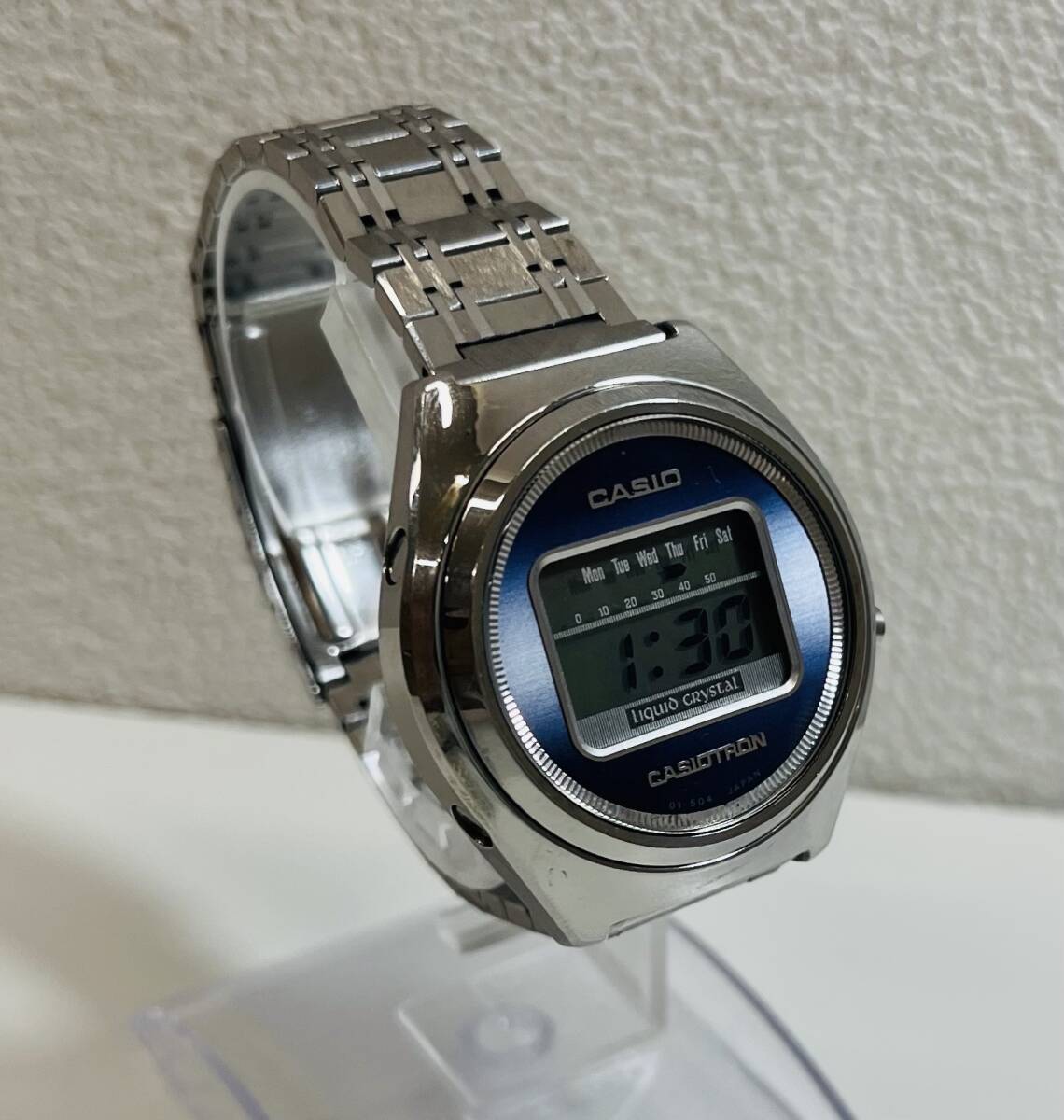 カシオ/CASIO/カシオトロン/稼働品/01-502/シルバー/デジタル時計