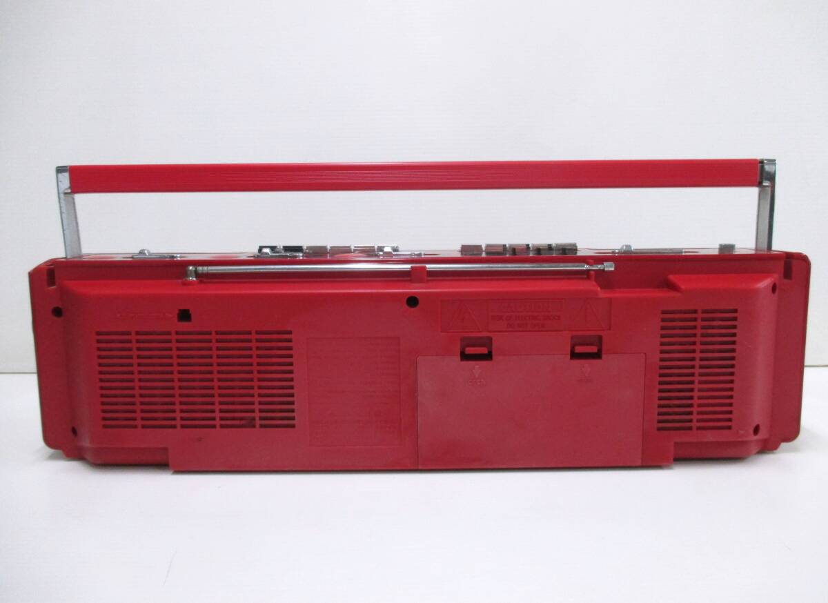 HITACHI 日立 TRK-W203 オートリバース ダブルラジカセ 赤 レッド