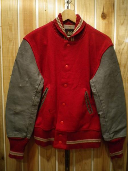 60～70年代Whitingスタジャン赤×グレーvintageンテージ(Mサイズ)｜売買