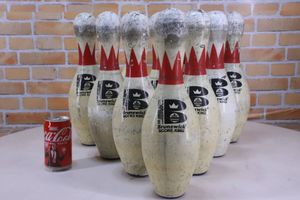 レトロ! アメリカンビンテージ ボーリングピン 10本セット USBC APPROVED アメリカ製 中